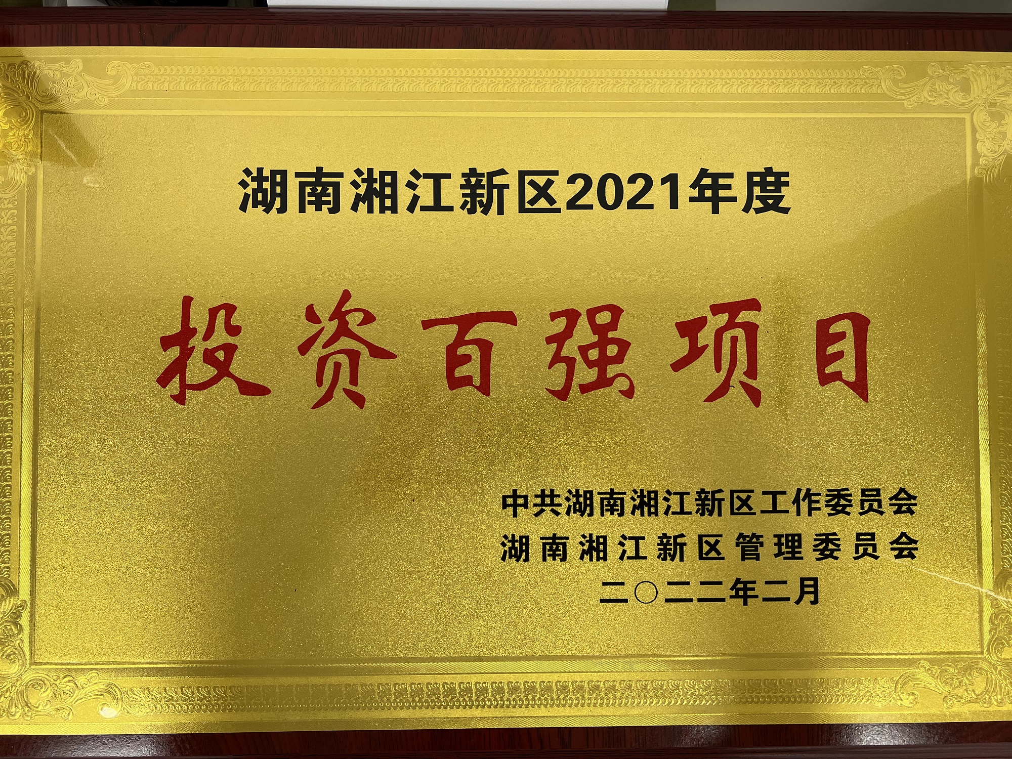 2022年2月，智谷集团获湖南湘江新区投资百强项目